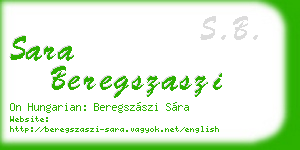 sara beregszaszi business card