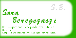 sara beregszaszi business card